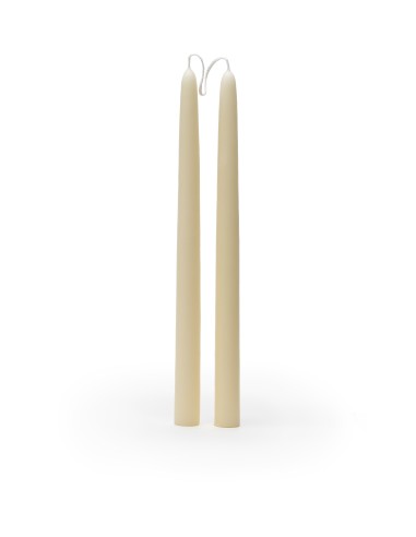 Vier bijenwas kaarsen wit ø 2,2 cm 30 cm in cadeauverpakking