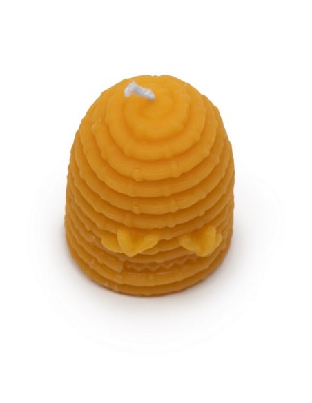 Kaars in de vorm van een bijenkorf met twee bijtjes