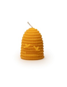 Kaars in de vorm van een bijenkorf met twee bijtjes 2