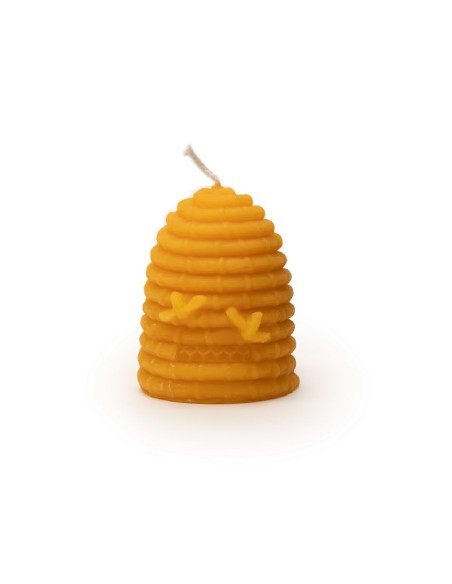 Kaars in de vorm van een bijenkorf met twee bijtjes