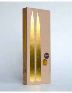 Vier bijenwas kaarsen ø 2,2 cm 30 cm in cadeauverpakking