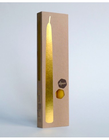 Twee bijenwas kaarsen ø 2,2 cm 25 cm in cadeauverpakking