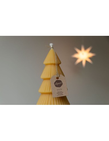 Bijenwaskaars in de vorm van een Kerstboom 