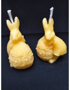 8 x 5,5 cm. Bijenwaskaars Paashaas Jongen 2