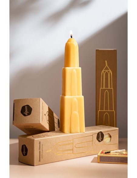 Domtoren Bijenwaskaars in cadeaudoosje