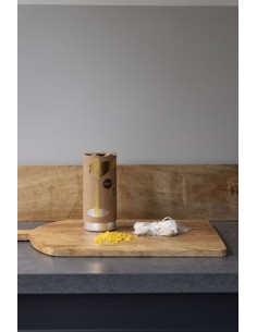 Dompelpakket met bijenwaskorrels en lont in dompelblik