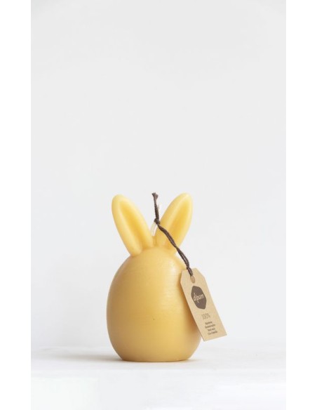 10,5 x 6 cm. Bijenwas Ei-Kaars Haas