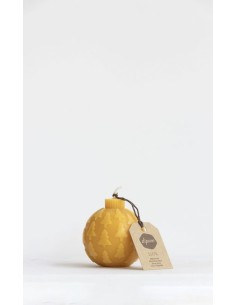 6 x 5 cm. Bijenwaskaars Kerstbal